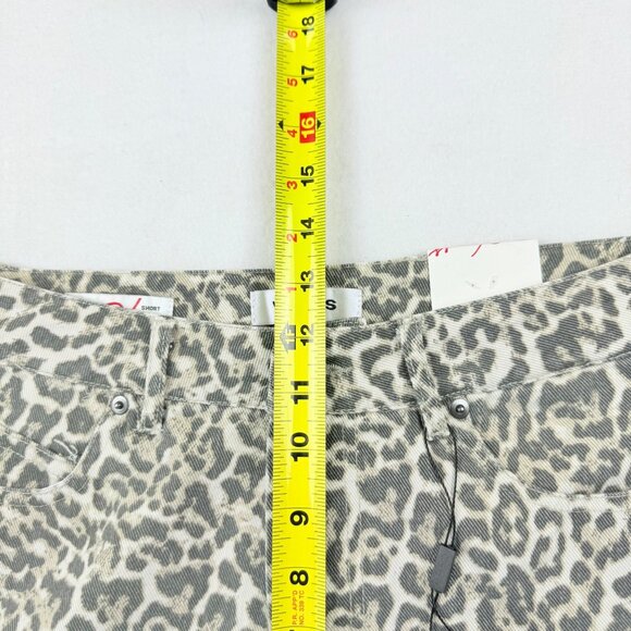 Vigoss Women's Frayed Hem Tan Cheetah Print Ace Cut off Denim Shorts Size 27 NWT - Picture 10 of 11